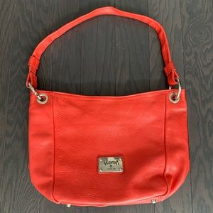 Valentina Coral Pebbled Leather Purse